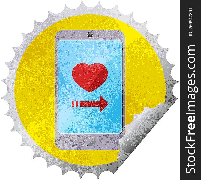 Dating App On Cell Phone Round Sticker Stamp