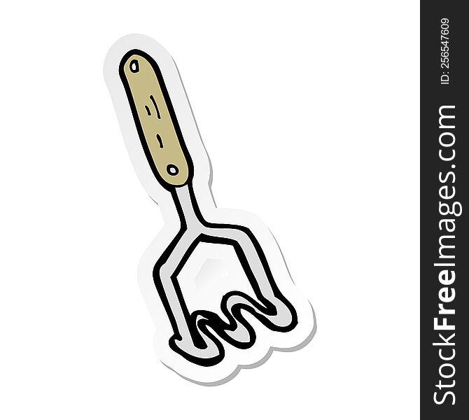 Sticker Of A Cartoon Potato Masher