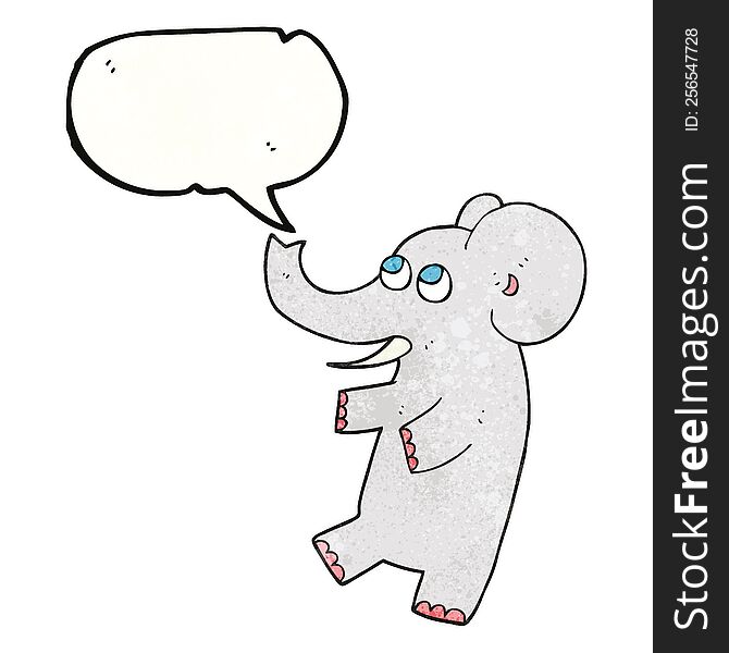 Speech Bubble Textured Cartoon Cute Elephant