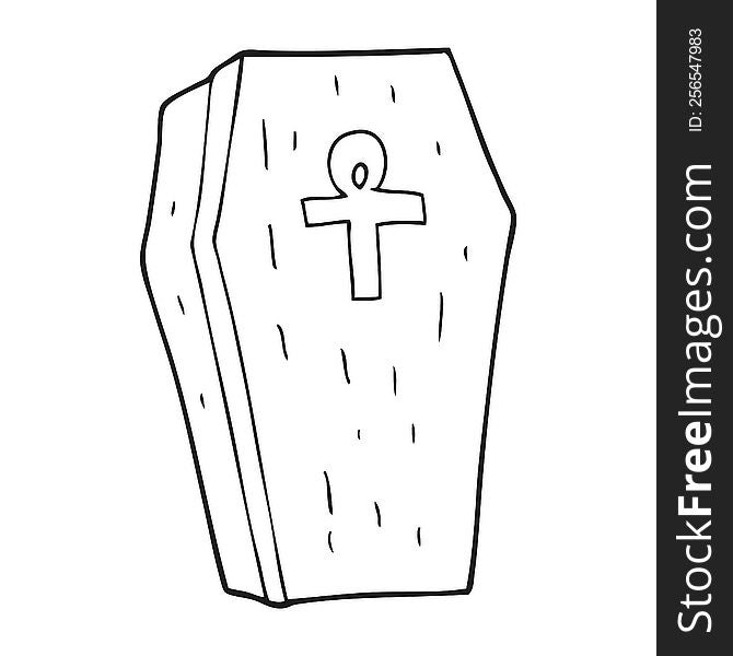 Black And White Cartoon Spooky Coffin