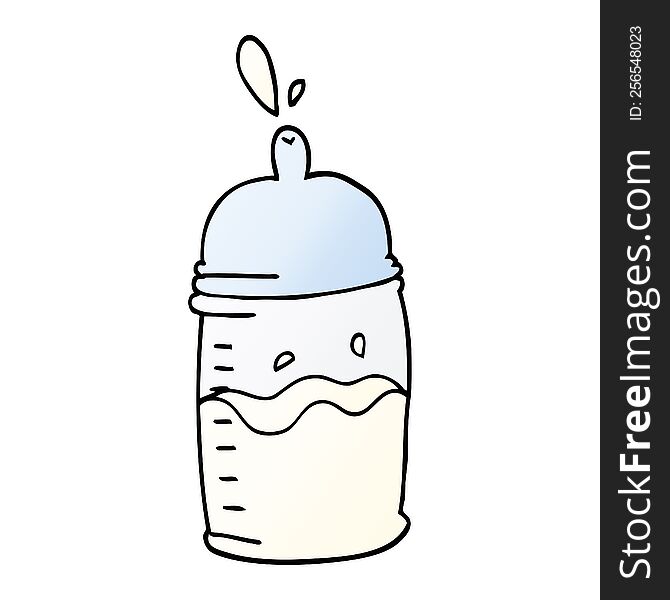 cartoon doodle baby bottle