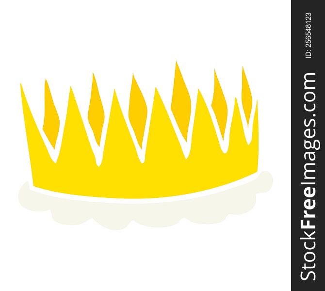 Flat Color Illustration Of A Cartoon Crown