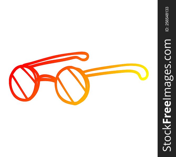 warm gradient line drawing of a cartoon round spectacles