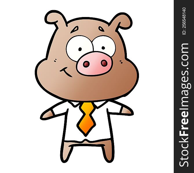 happy cartoon pig boss. happy cartoon pig boss
