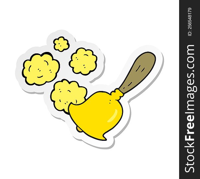 sticker of a cartoon hand bell