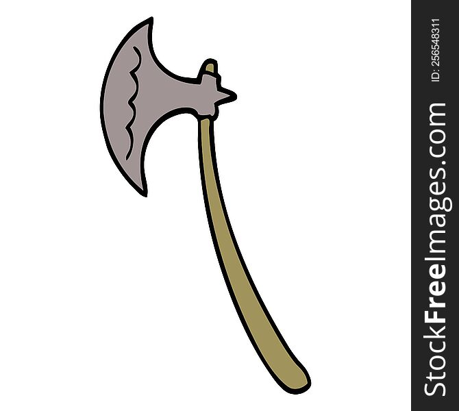 Cartoon Doodle Medieval Axe