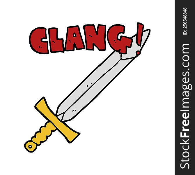 cartoon clanging sword