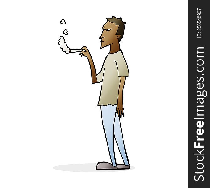 Cartoon Annoyed Smoker