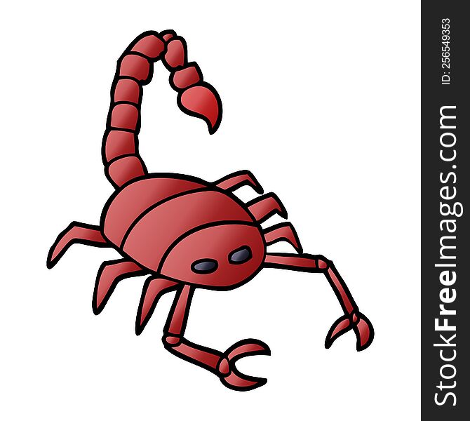 cartoon doodle of a scorpion