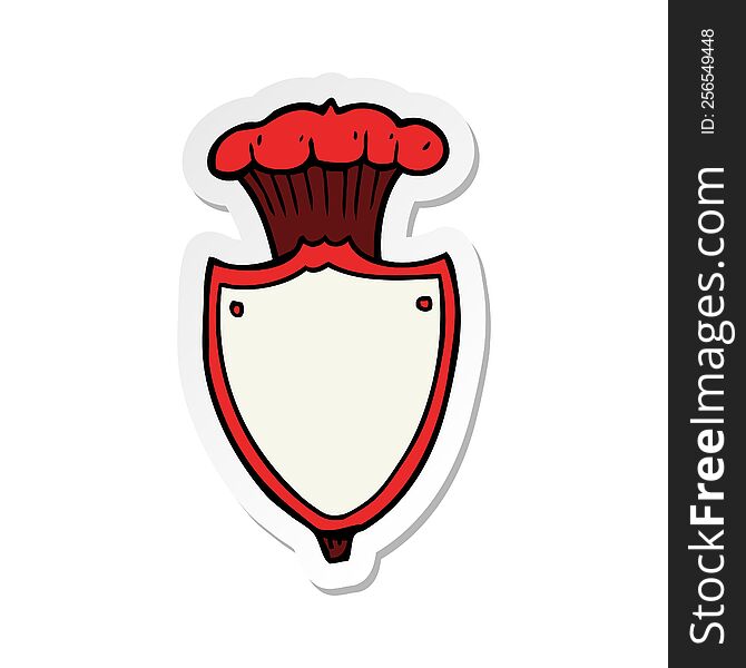 Sticker Of A Cartoon Heraldic Shield
