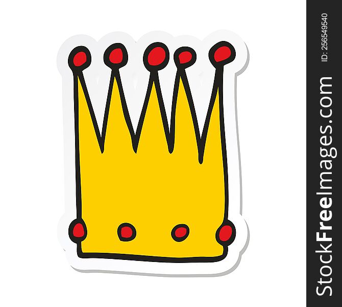 sticker of a cartoon simple crown