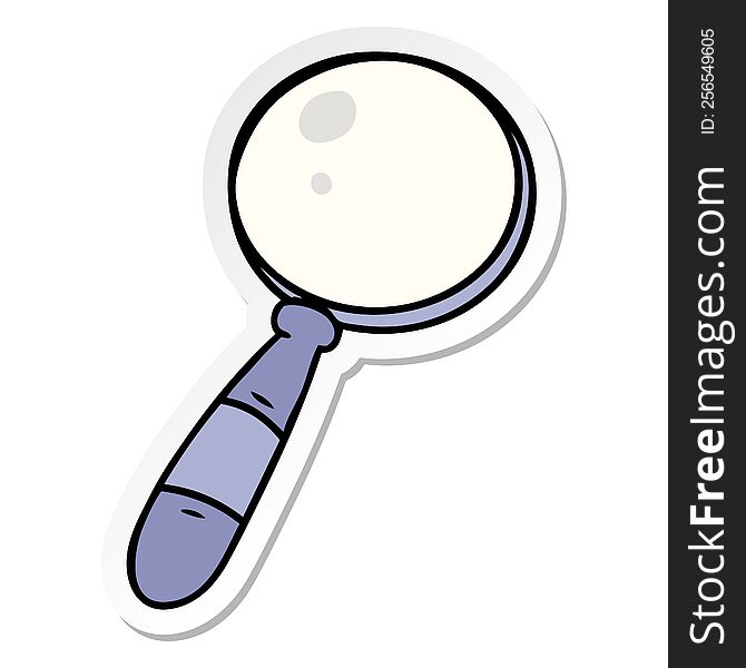 Sticker Cartoon Doodle Of A Magnifying Glass