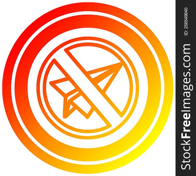 Paper Plane Ban Circular In Hot Gradient Spectrum