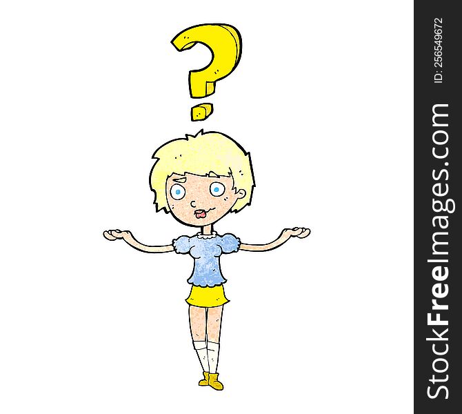 cartoon woman asking question