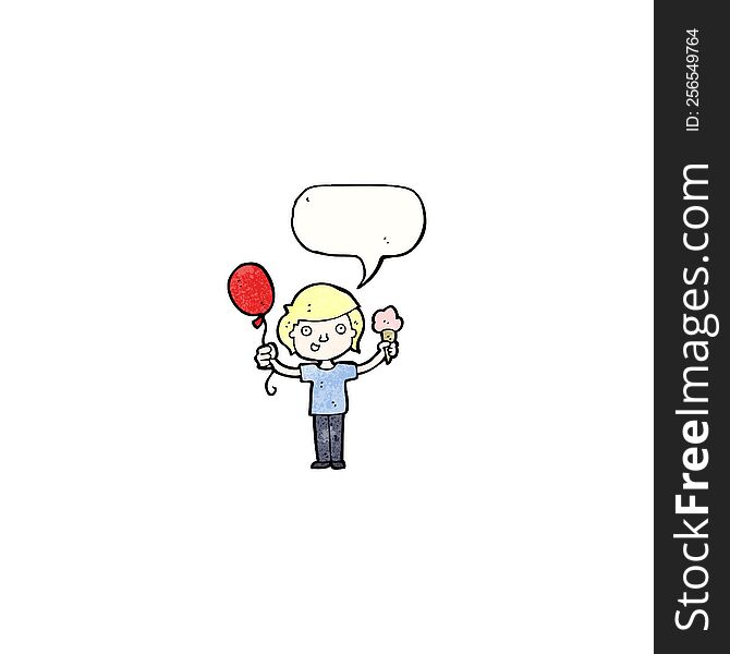 cartoon boy with balloon
