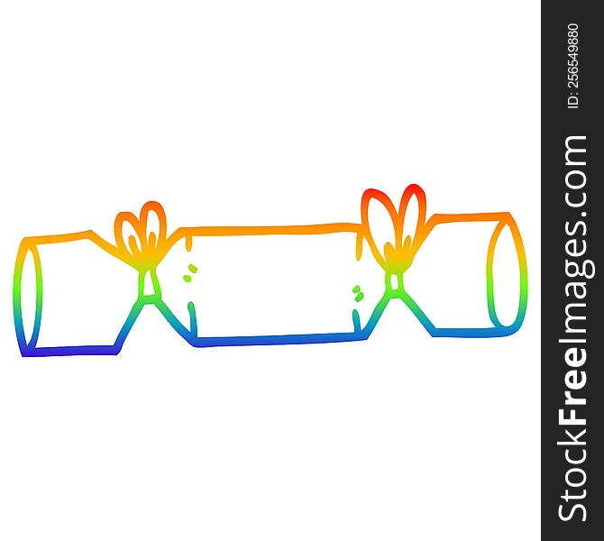 Rainbow Gradient Line Drawing Cartoon Cracker