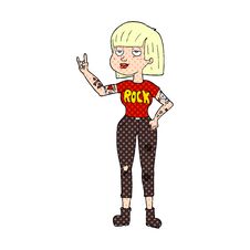 Cartoon Rock Girl Stock Photo
