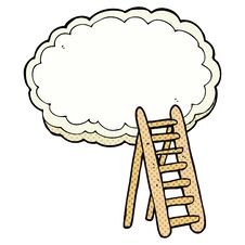 Cartoon Ladder To Heaven Stock Image
