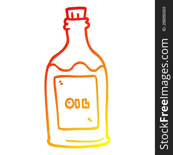 warm gradient line drawing of a cartoon olive oil