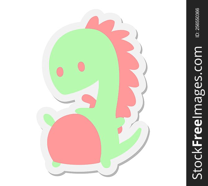 happy dinosaur sticker