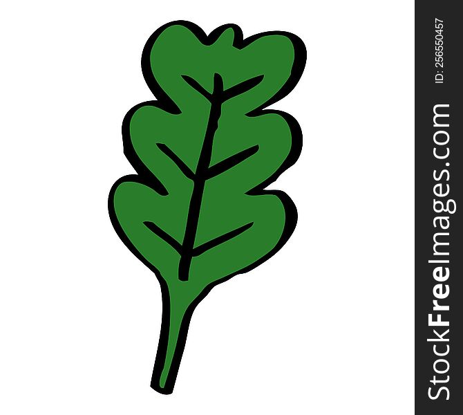 cartoon doodle oak leaf