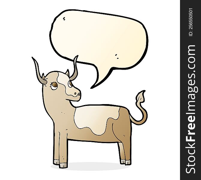 Cartoon Cow With Speech Bubble