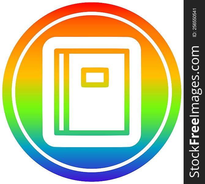 note book icon with rainbow gradient finish. note book icon with rainbow gradient finish