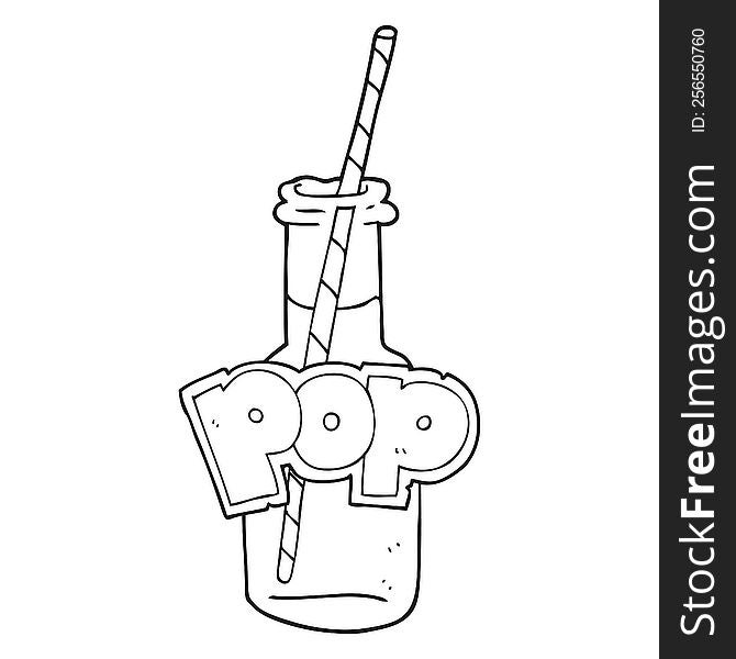 black and white cartoon fizzy drink bottle