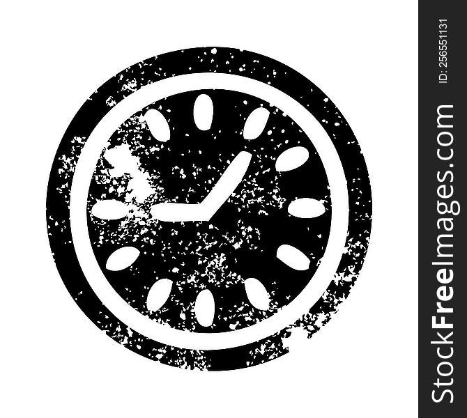 distressed symbol of a wall clock. distressed symbol of a wall clock