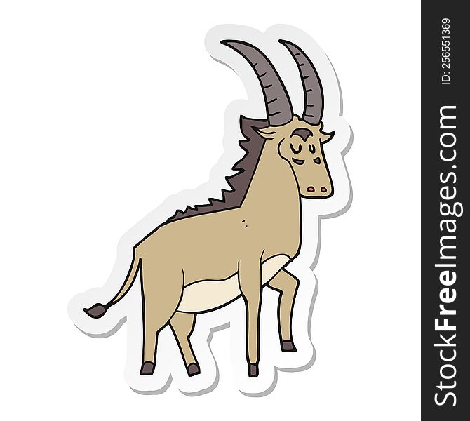 sticker of a cartoon antelope