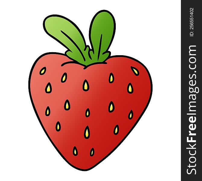 Gradient Cartoon Doodle Of A Fresh Strawberry