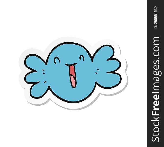 sticker of a cartoon happy candy