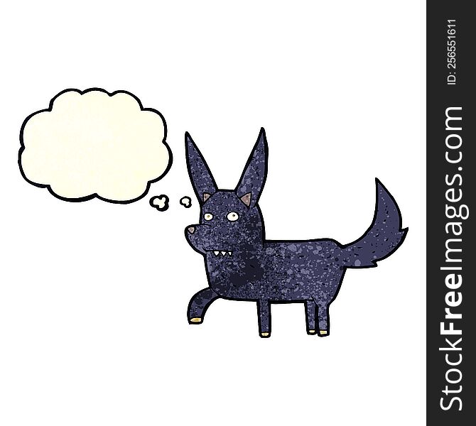 Cartoon Wild Dog With Thought Bubble