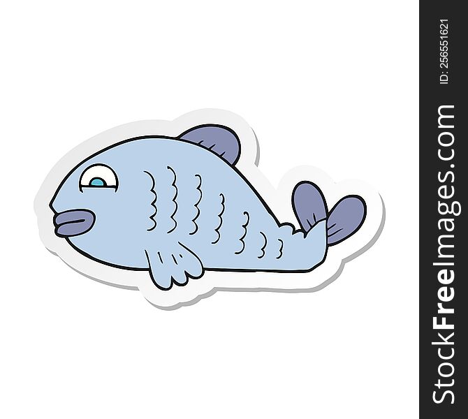 Sticker Of A Cartoon Fish