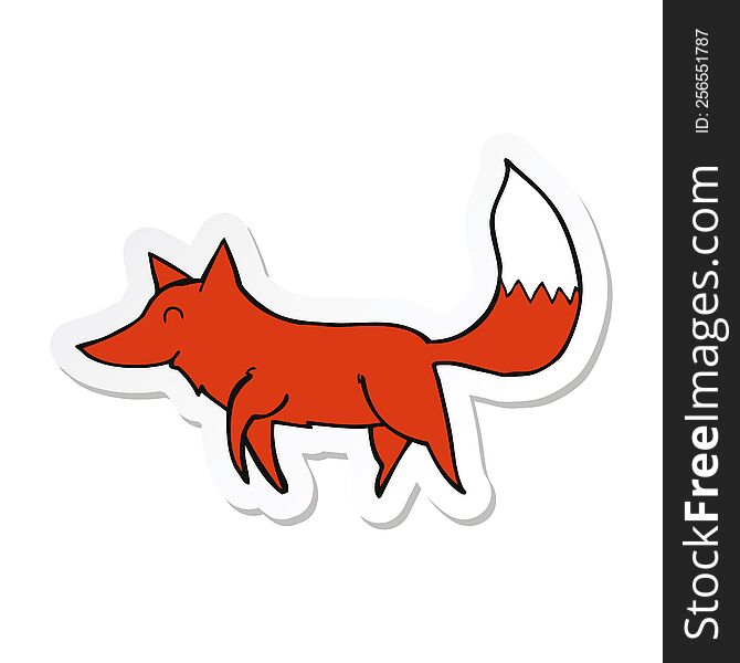 sticker of a cartoon wolf