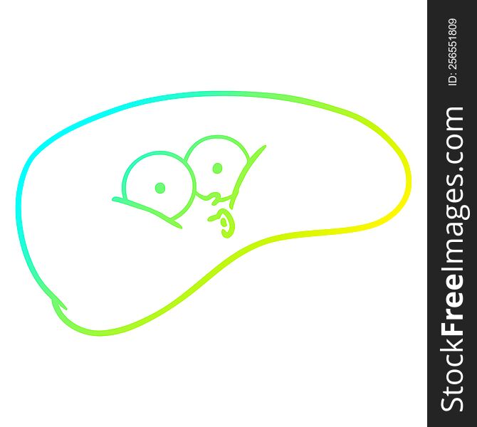 Cold Gradient Line Drawing Cartoon Liver