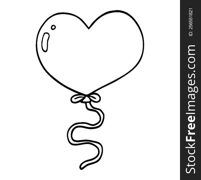 cartoon love heart balloon