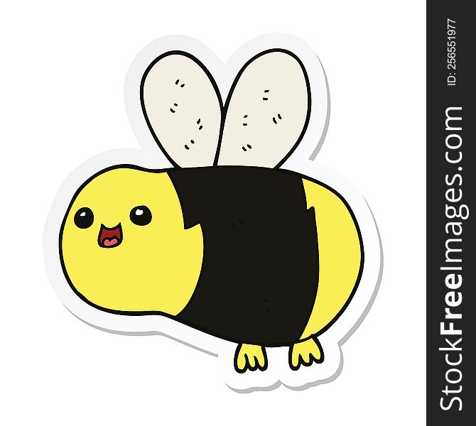 Sticker Of A Cartoon Bee