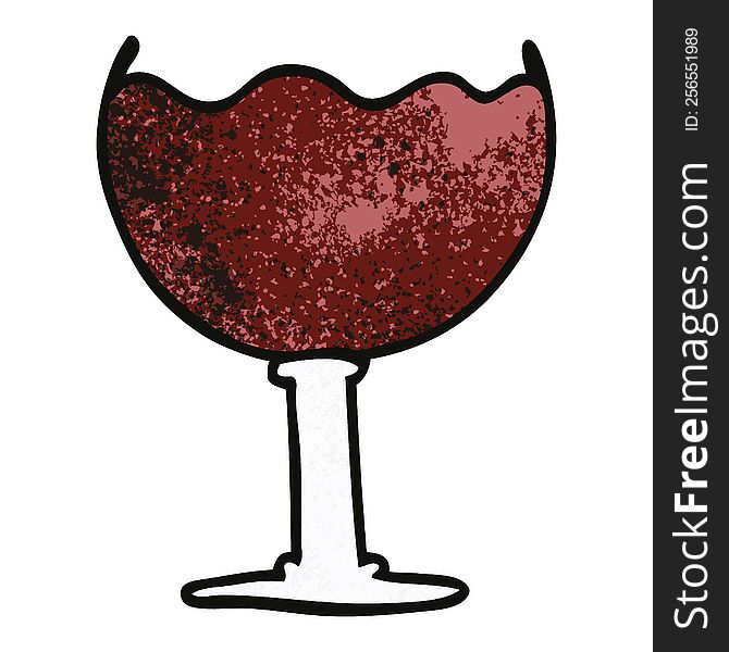 cartoon doodle glass of wine