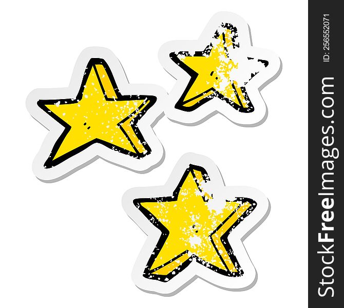 Distressed Sticker Of A Cartoon Stars