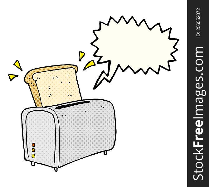 freehand drawn comic book speech bubble cartoon toaster