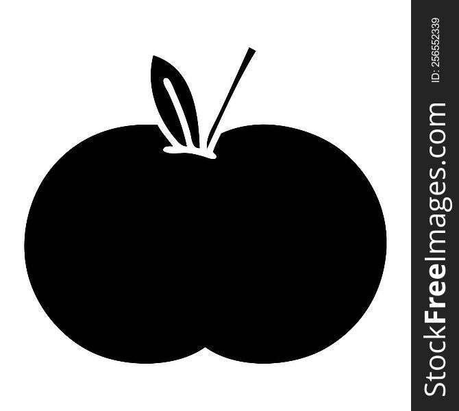 flat symbol of a juicy apple. flat symbol of a juicy apple