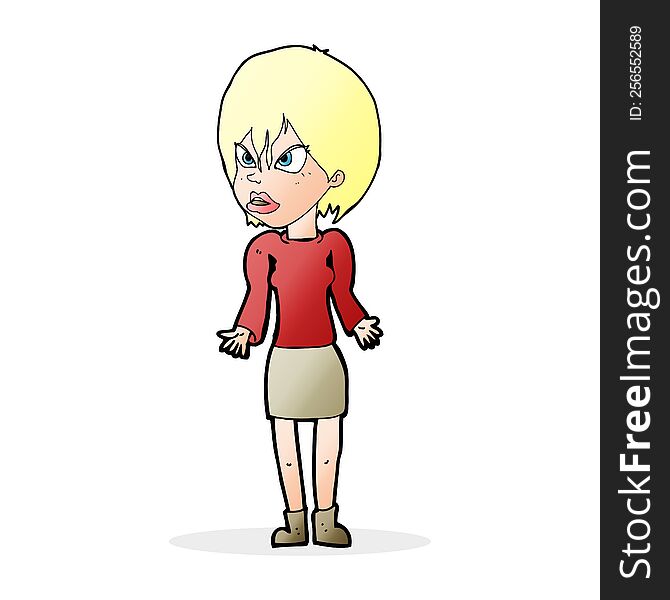 Cartoon Annoyed Woman