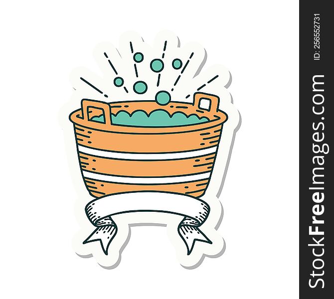 Sticker Of Tattoo Style Tin Bath