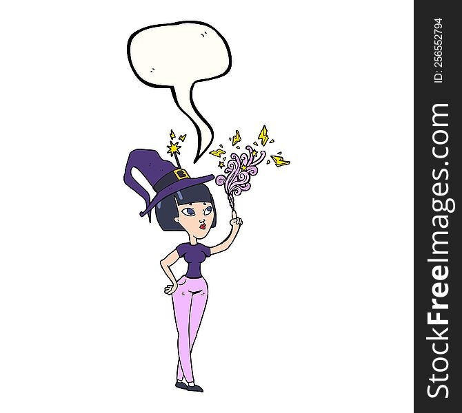 Speech Bubble Cartoon Witch
