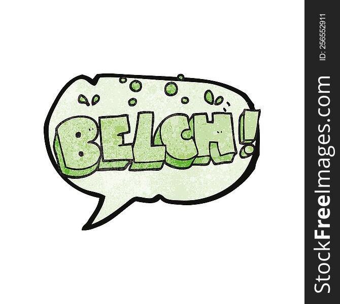 Speech Bubble Textured Cartoon Belch Text