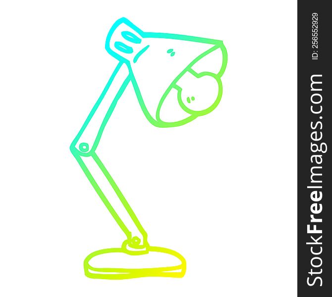 cold gradient line drawing of a cartoon office lamp