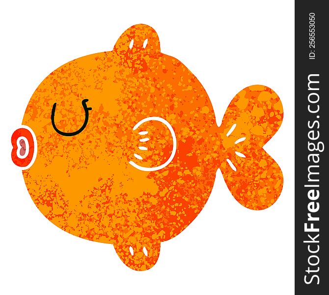 Quirky Retro Illustration Style Cartoon Fish