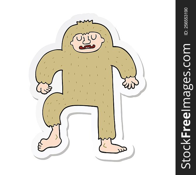 sticker of a cartoon bigfoot