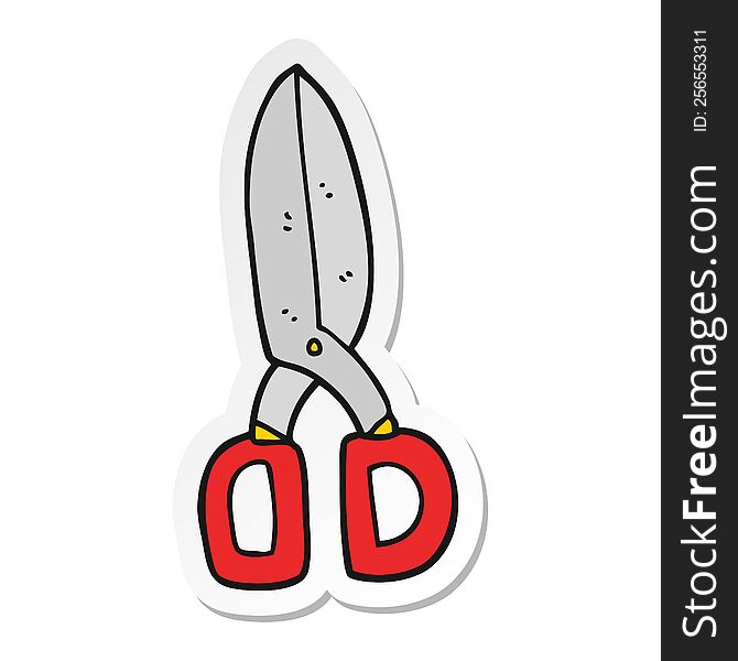 Sticker Of A Cartoon Scissors